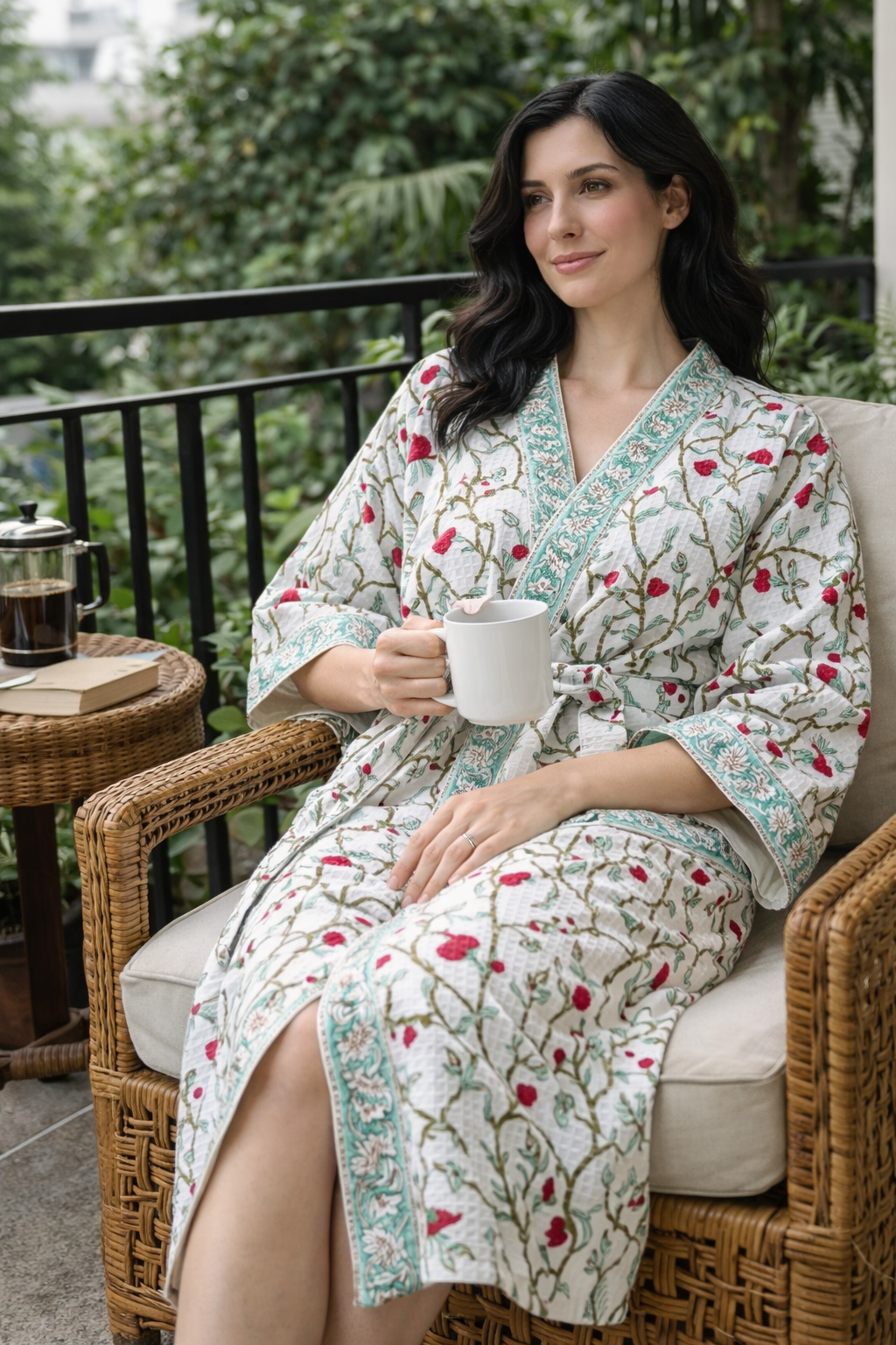 Hand Block Printed Bathrobe