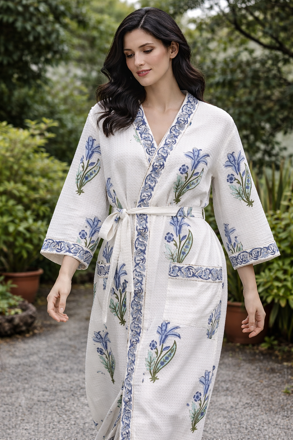 Hand Block Printed Bathrobe