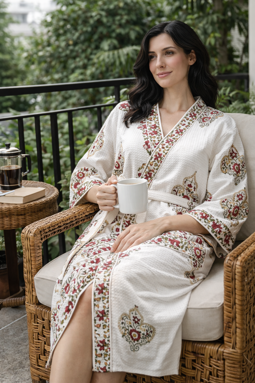 Hand Block Printed Bathrobe