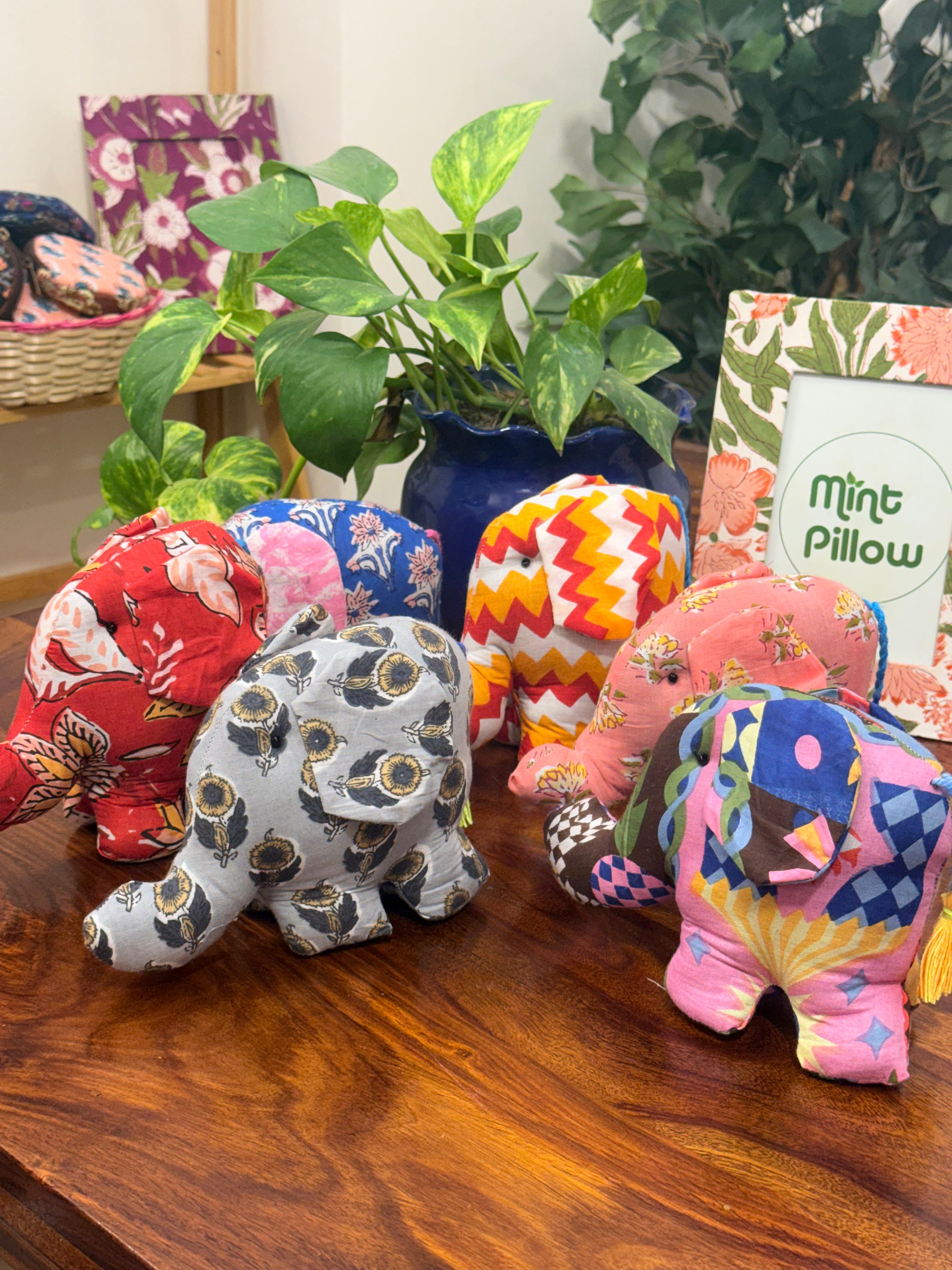 Elephant - Pure Cotton Handmade Soft Toys 2 Piece