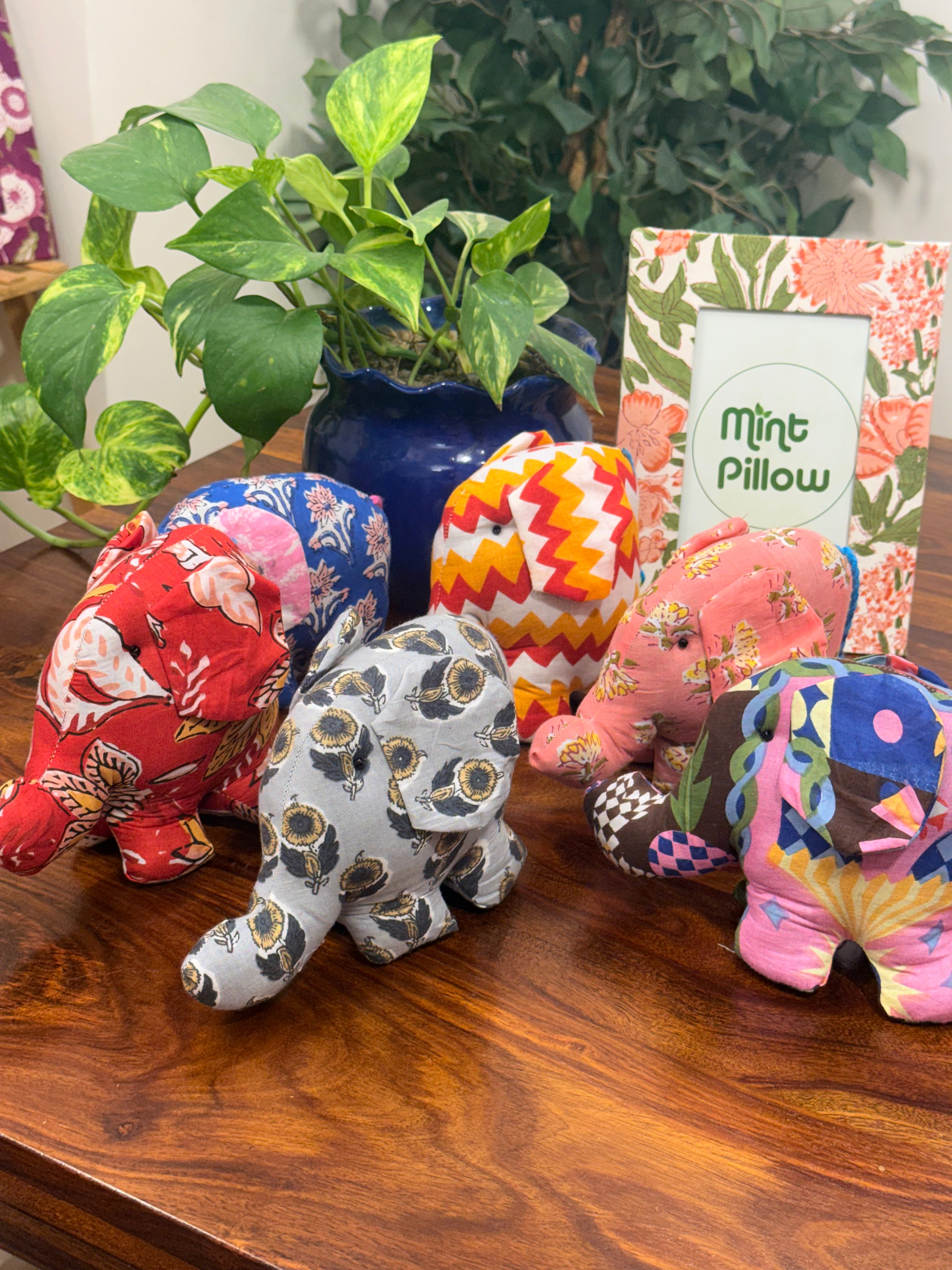 Elephant - Pure Cotton Handmade Soft Toys 2 Piece