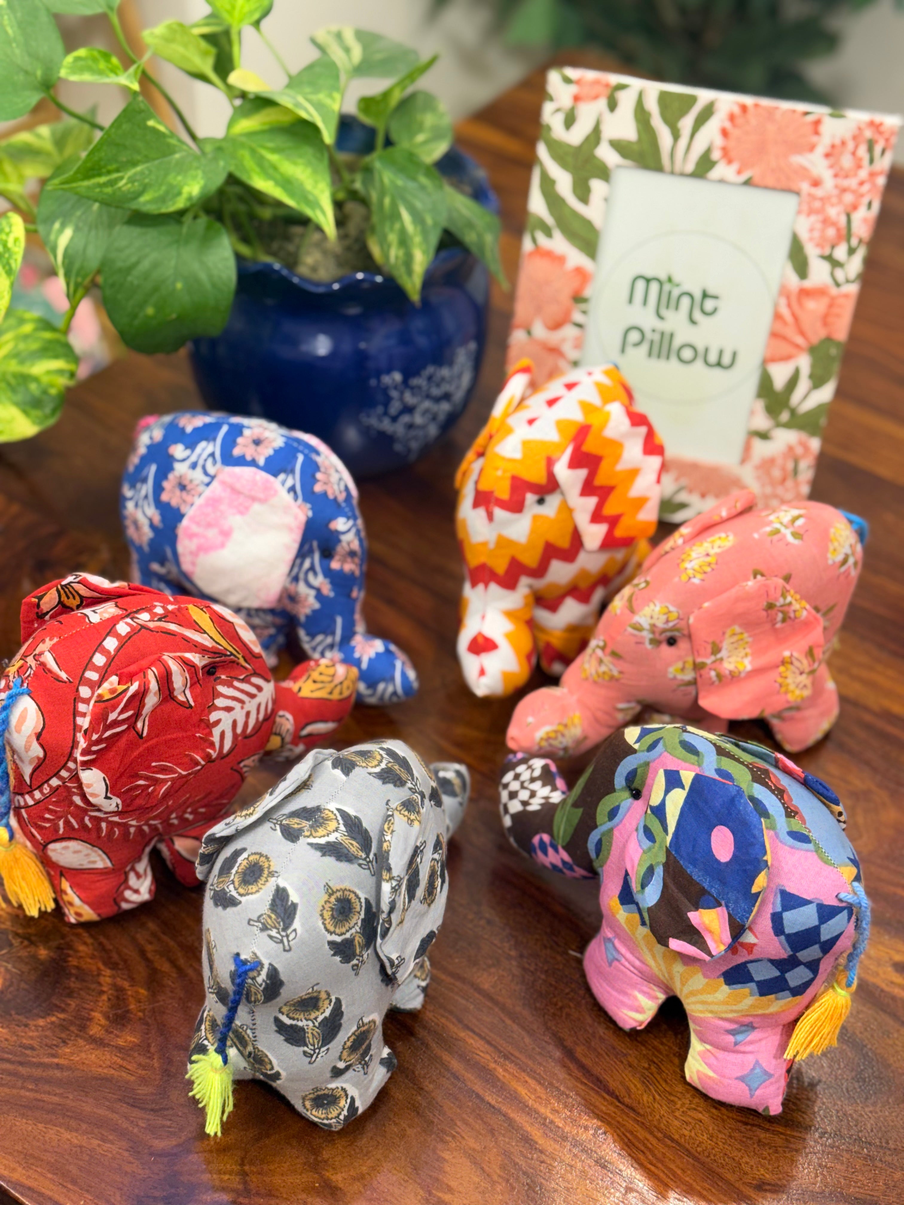 Elephant - Pure Cotton Handmade Soft Toys 2 Piece
