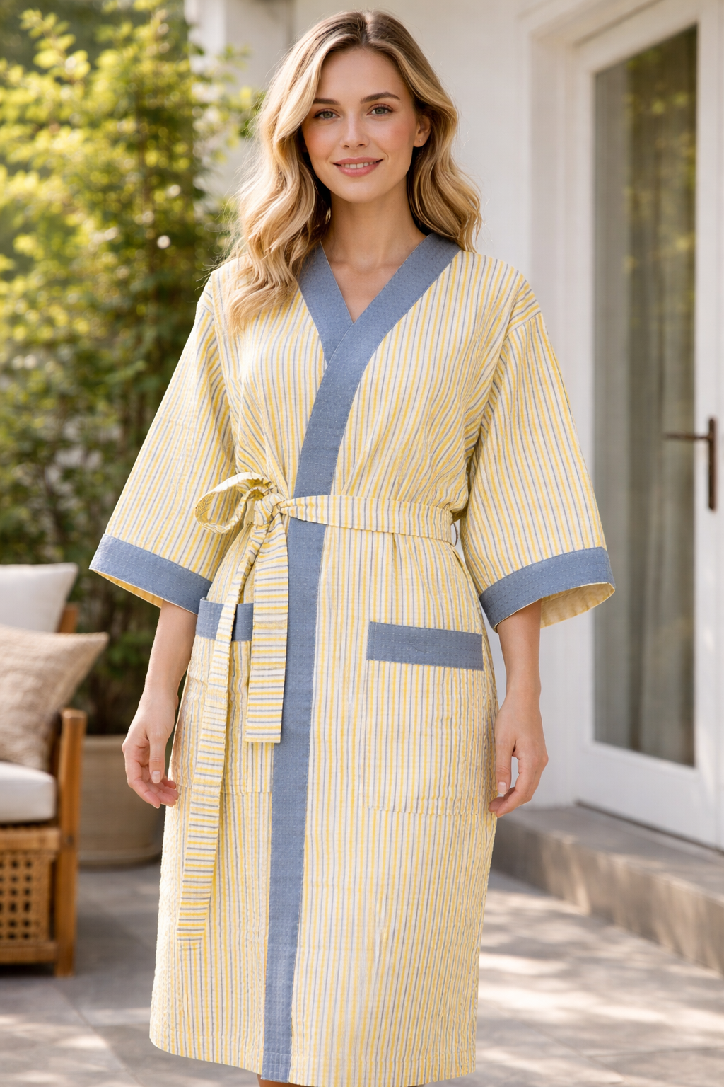 Hand Block Printed Bathrobe