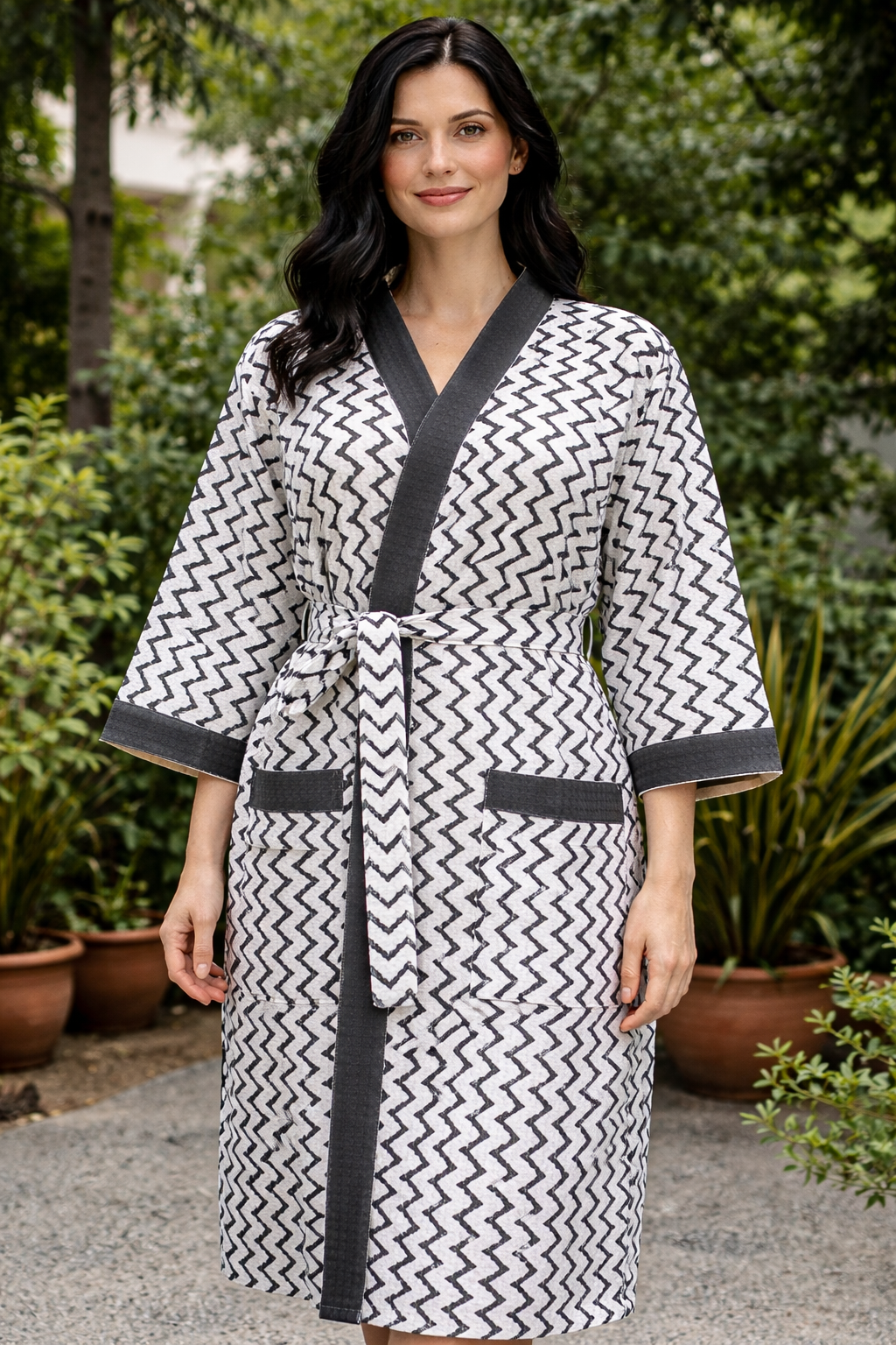 Hand Block Printed Bathrobe