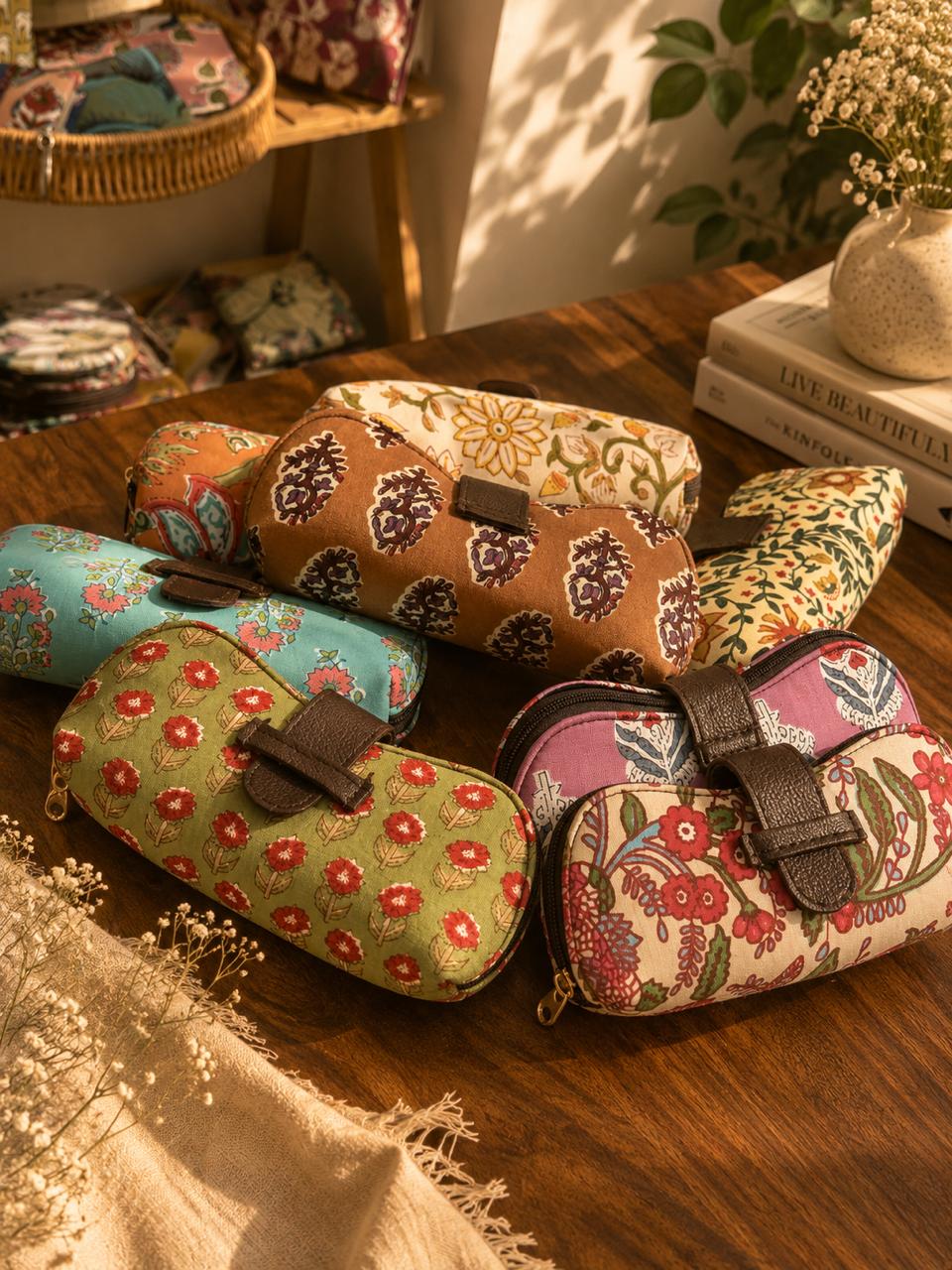 Block Print Sunglass Cases 2 Pieces