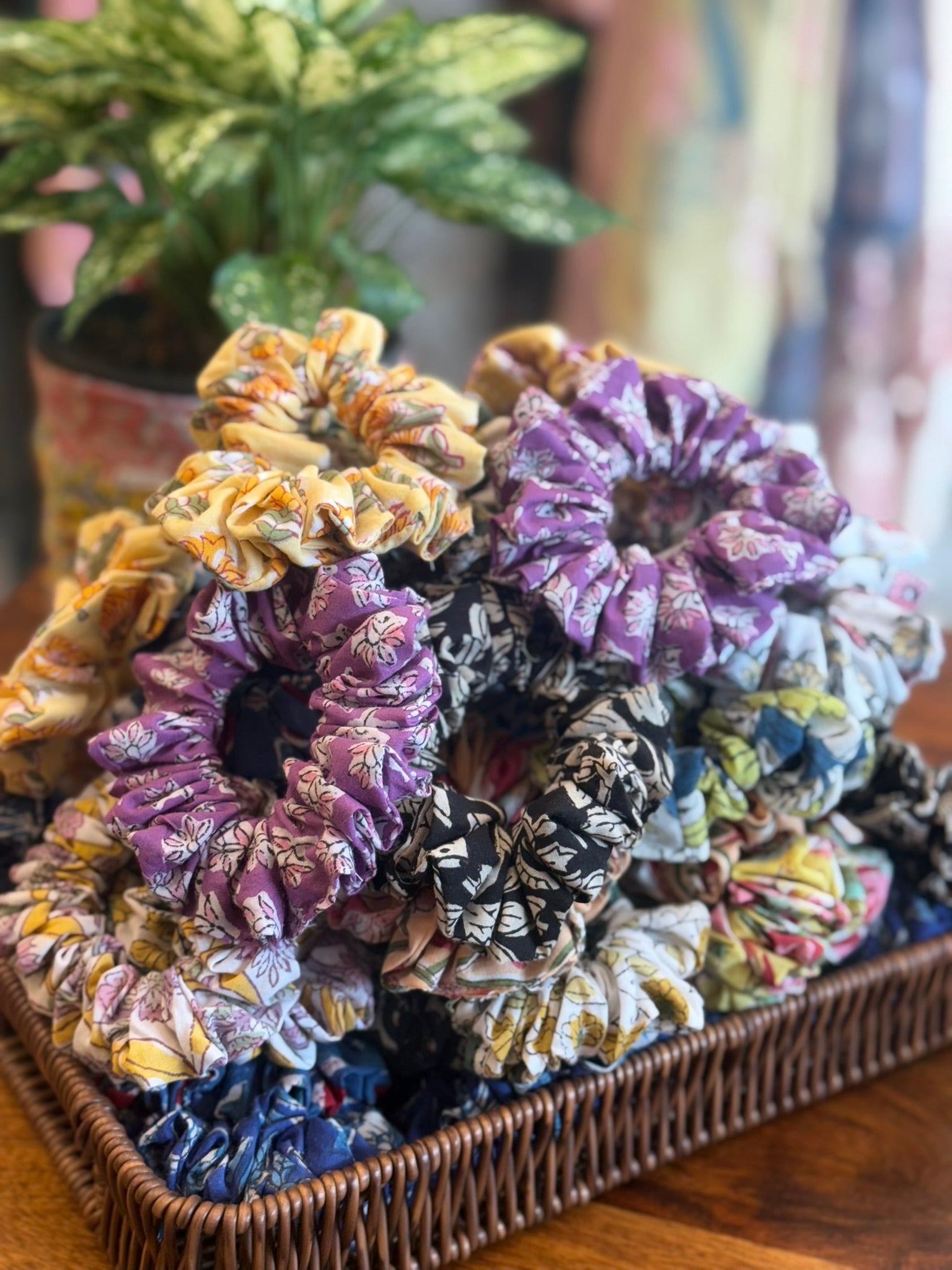 Block Print Scrunchies 5 Pieces