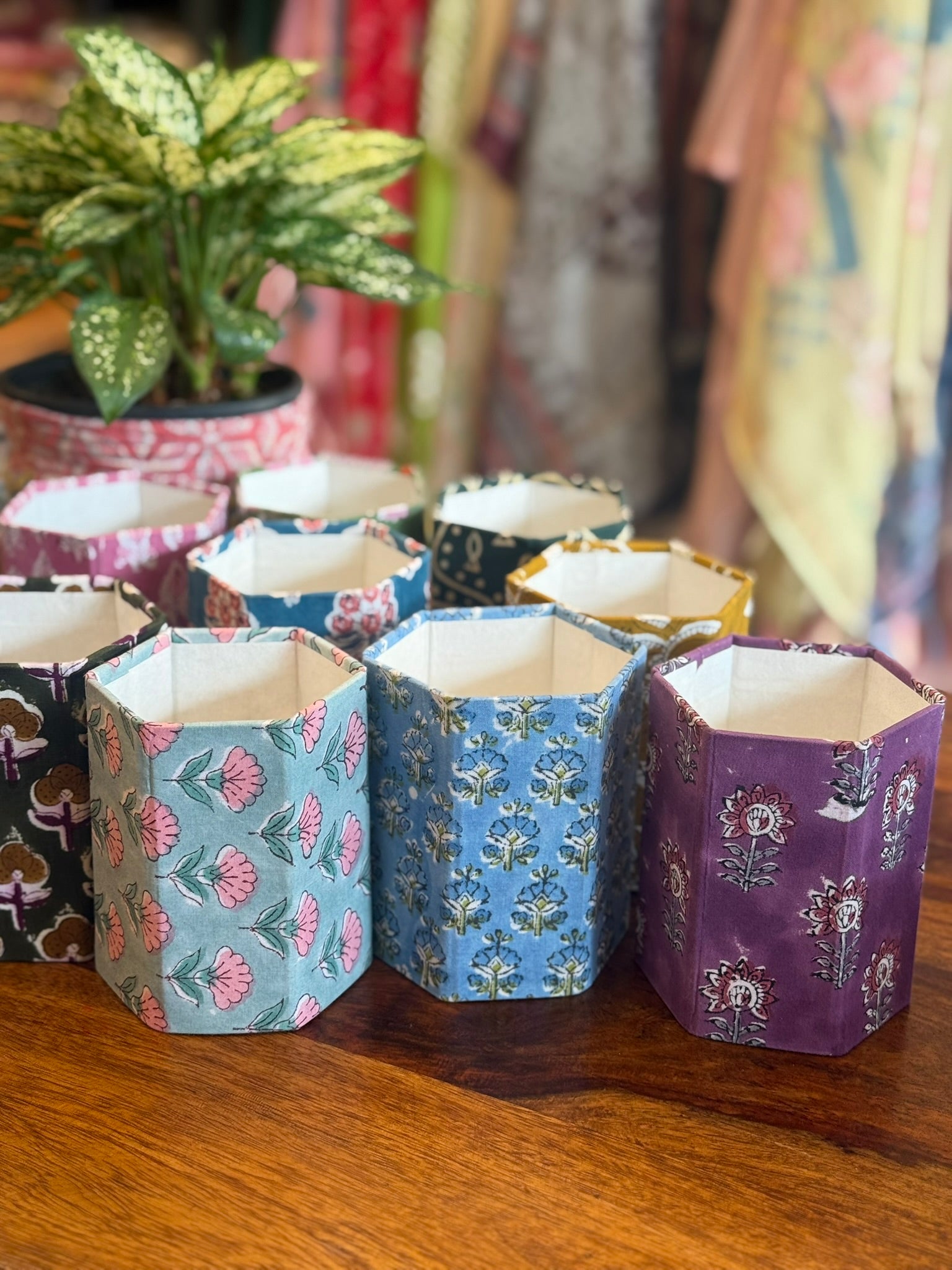 Hand Block Print Pen Stand 5 Pieces