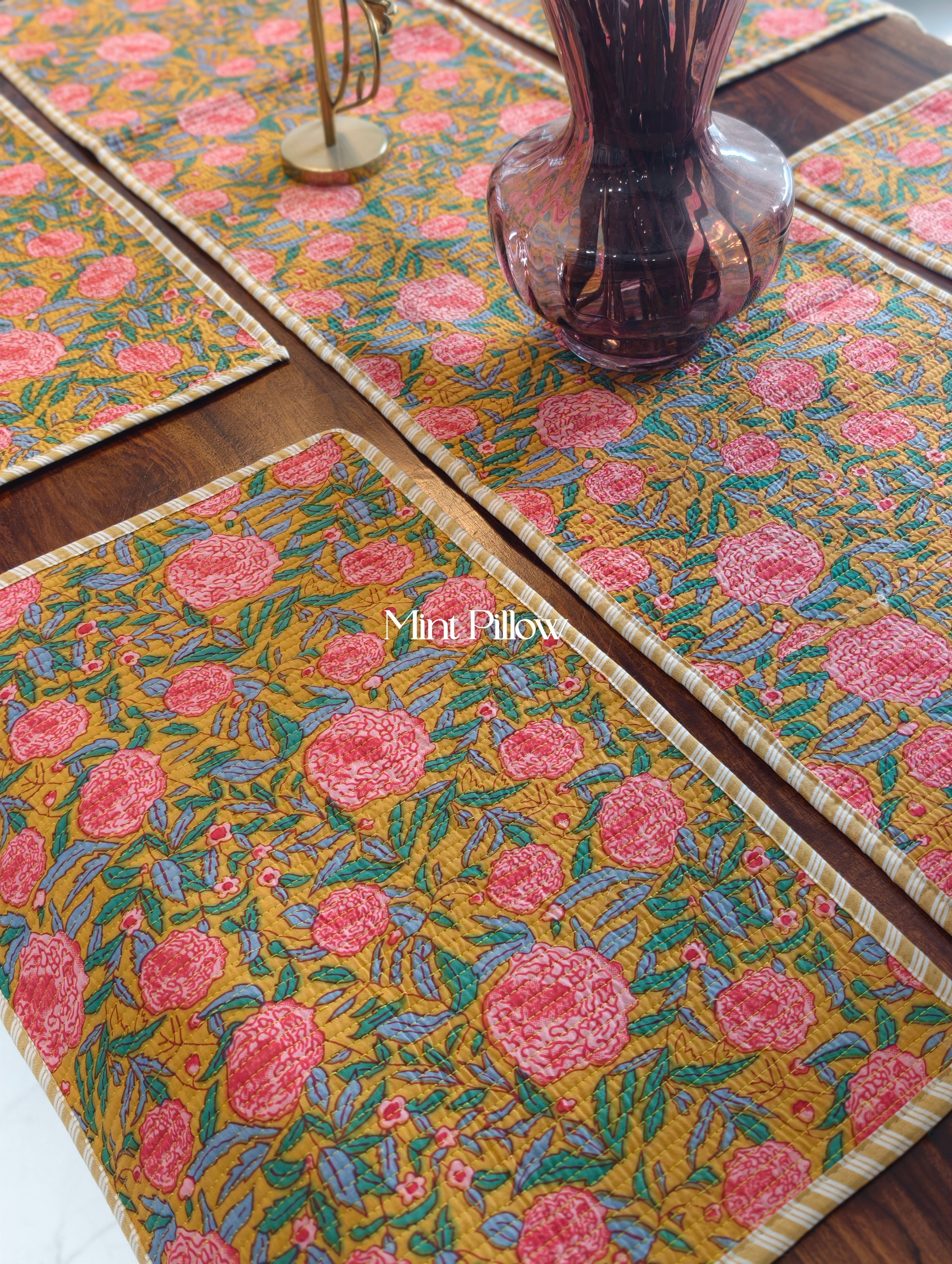 Quilted 6-Seater Runner & Mat Set