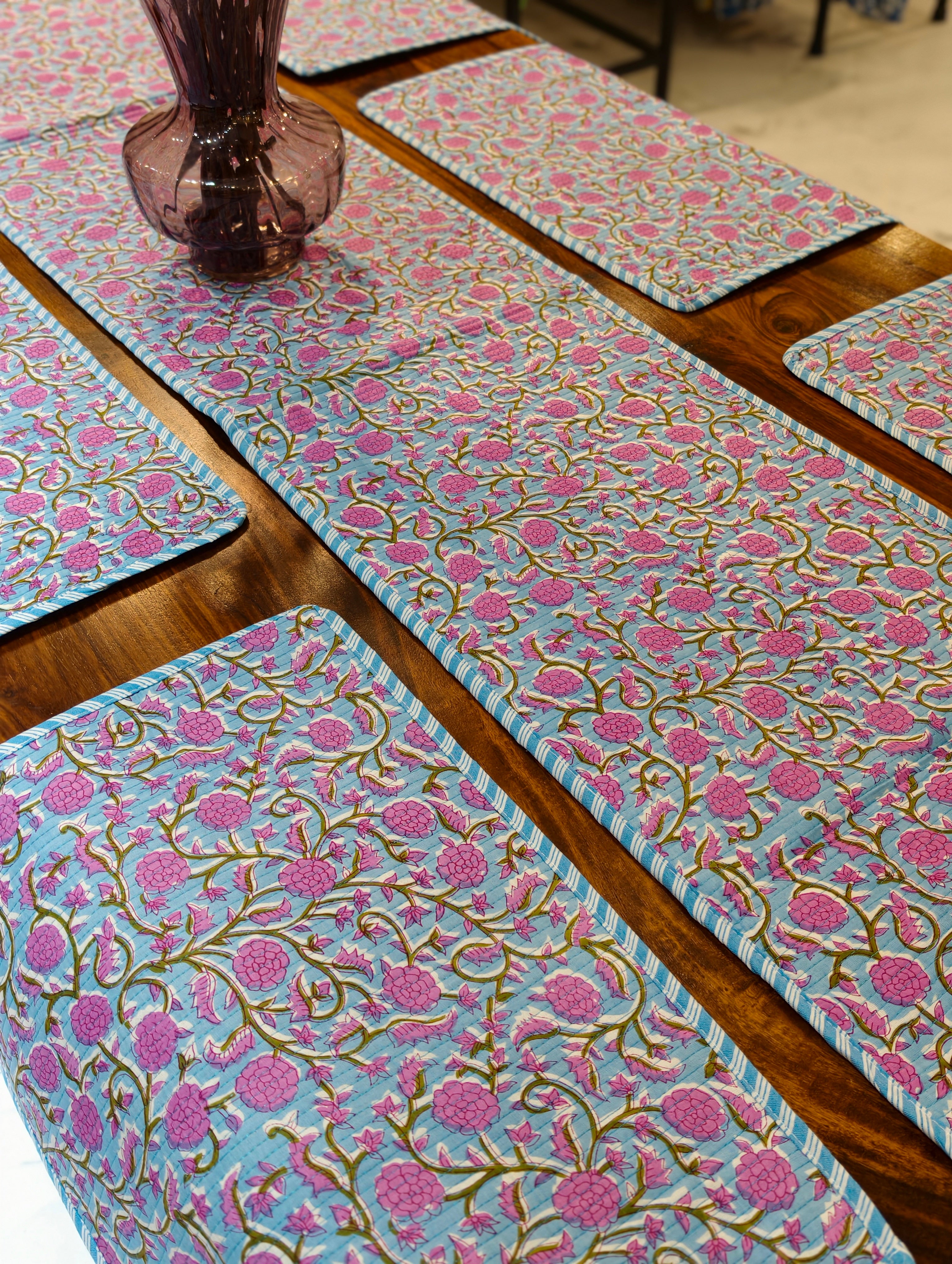Quilted 6-Seater Runner & Mat Set