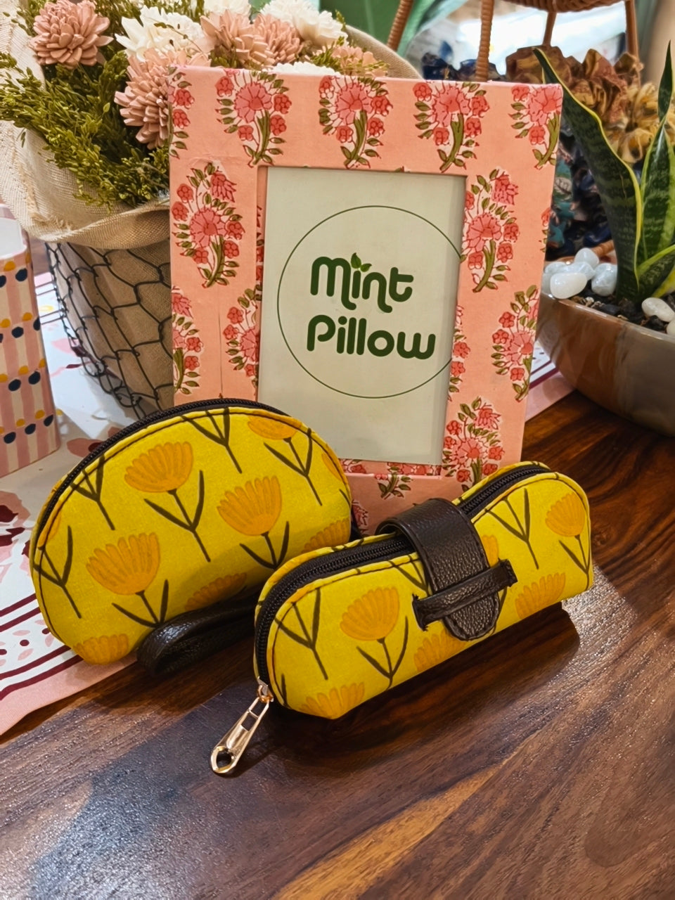 Sunglass case and coin pouch combo