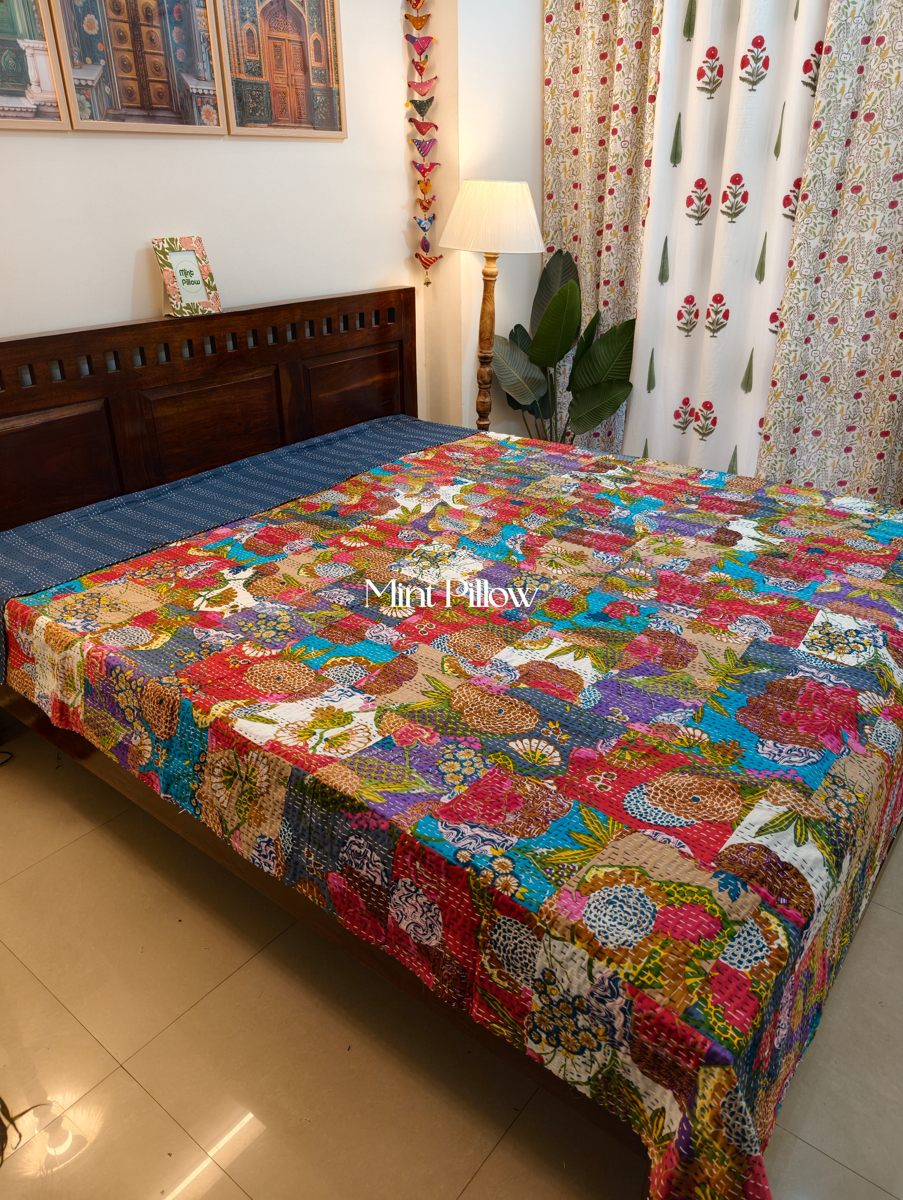 Kantha Bedcover 90x108