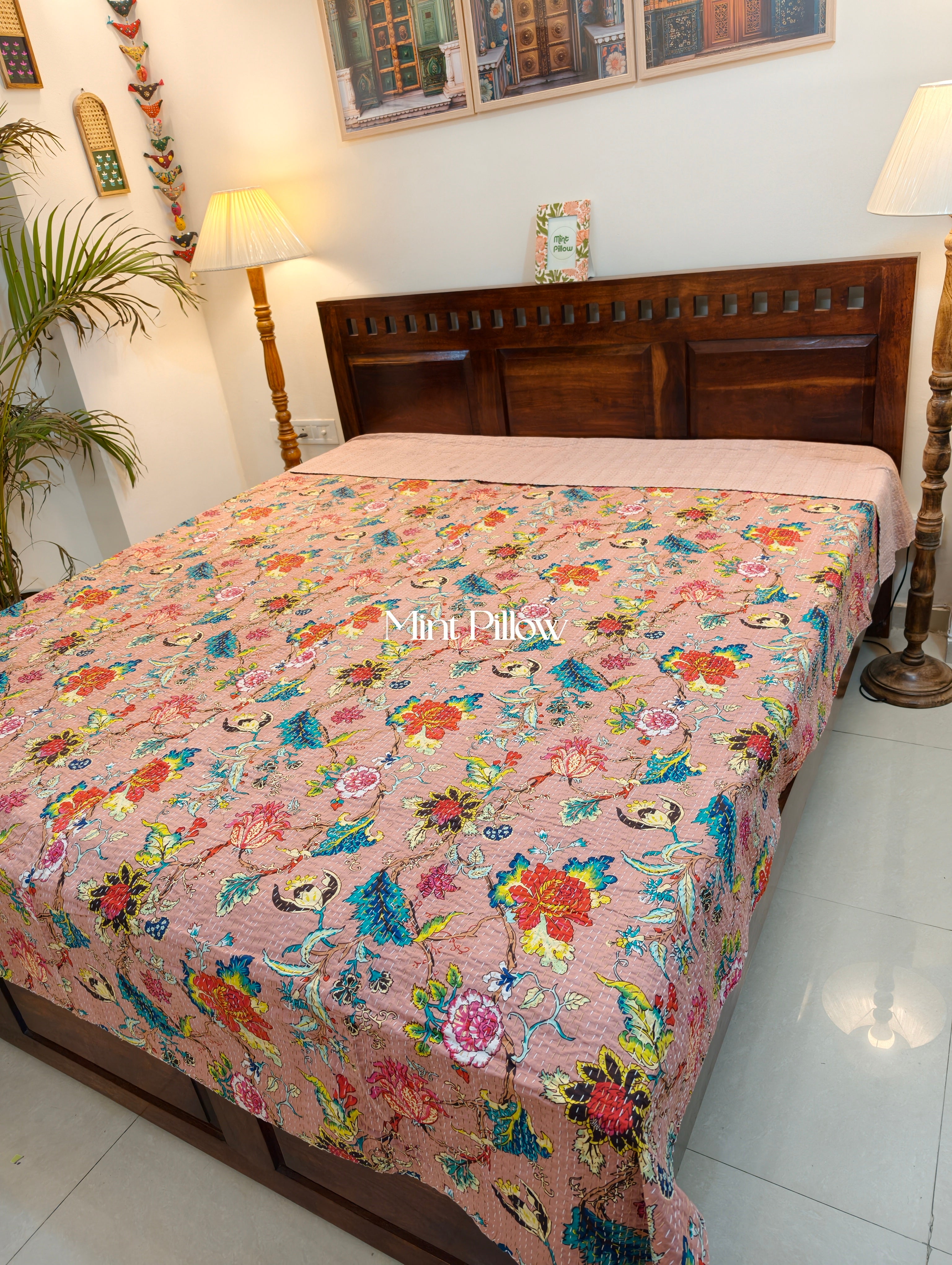 Kantha Bedcover 90x108